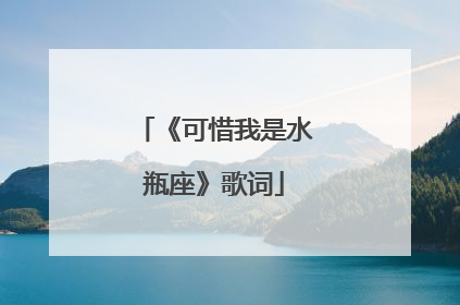 《可惜我是水瓶座》歌词