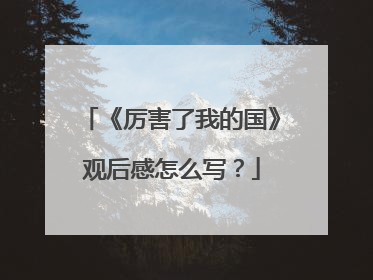 《厉害了我的国》观后感怎么写?