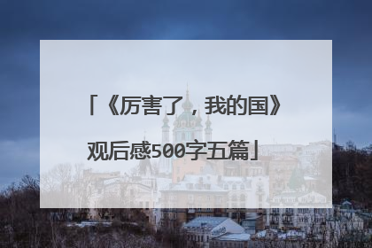 《厉害了,我的国》观后感500字五篇