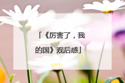 《厉害了,我的国》观后感