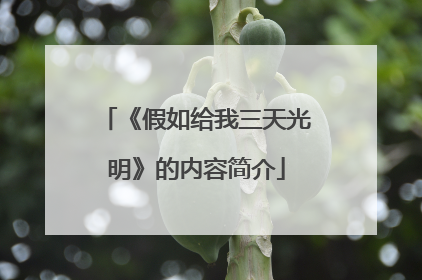 《假如给我三天光明》的内容简介