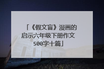 《假文盲》漫画的启示六年级下册作文500字十篇
