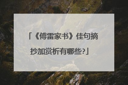 《傅雷家书》佳句摘抄加赏析有哪些?