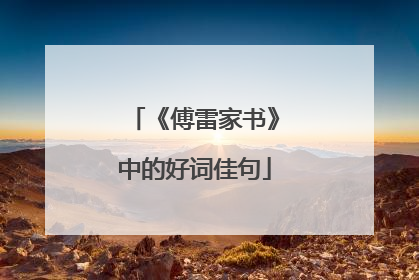 《傅雷家书》中的好词佳句