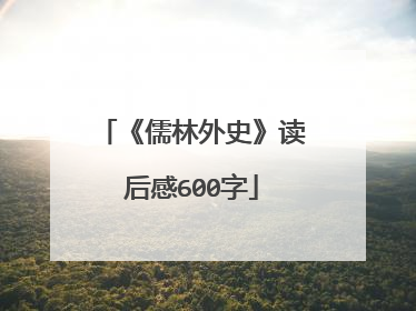 《儒林外史》读后感600字