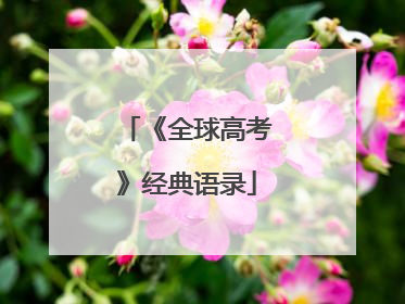 《全球高考》经典语录
