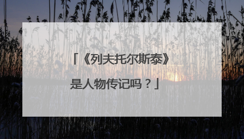 《列夫托尔斯泰》是人物传记吗?