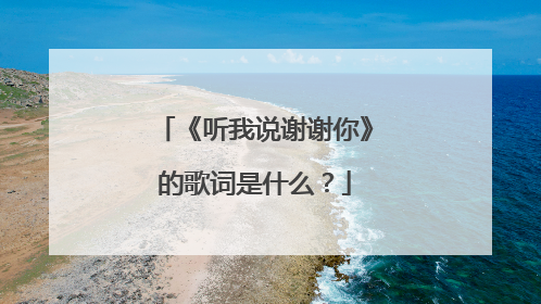 《听我说谢谢你》的歌词是什么?