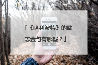 《哈利波特》的励志金句有哪些?