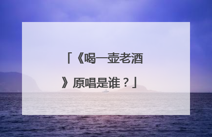 《喝一壶老酒》原唱是谁？