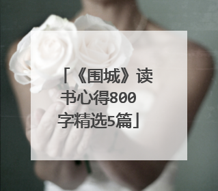 《围城》读书心得800字精选5篇