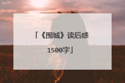 《围城》读后感 1500字
