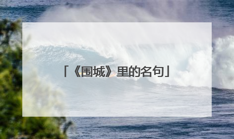 《围城》里的名句
