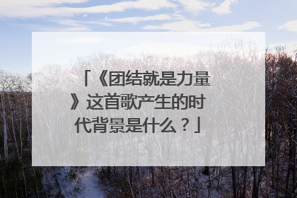 《团结就是力量》这首歌产生的时代背景是什么?