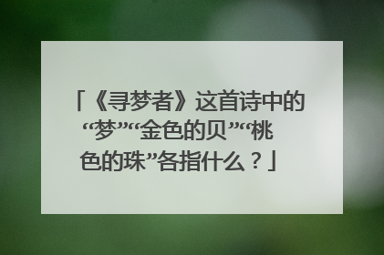 《寻梦者》这首诗中的“梦”“金色的贝”“桃色的珠”各指什么?