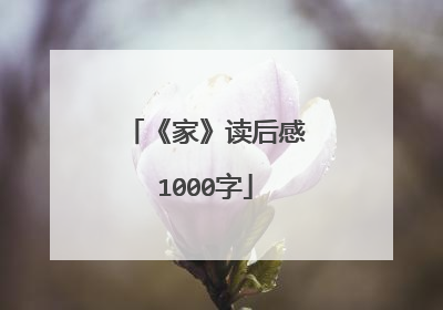 《家》读后感1000字