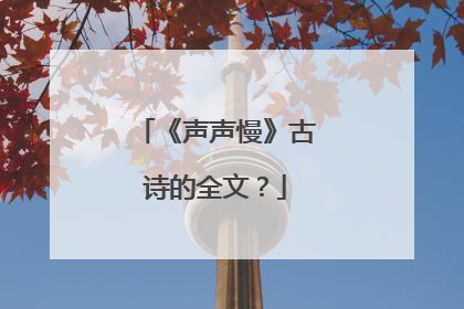 《声声慢》古诗的全文？