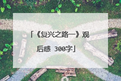 《复兴之路一》观后感 300字