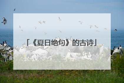 《夏日绝句》的古诗