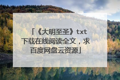 《大明至圣》txt下载在线阅读全文，求百度网盘云资源