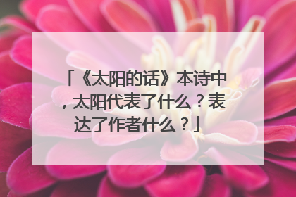 《太阳的话》本诗中,太阳代表了什么?表达了作者什么?