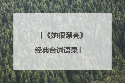 《她很漂亮》经典台词语录