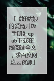 《好姑娘的爱情升级手册》epub下载在线阅读全文，求百度网盘云资源