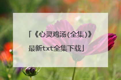 《心灵鸡汤(全集)》最新txt全集下载