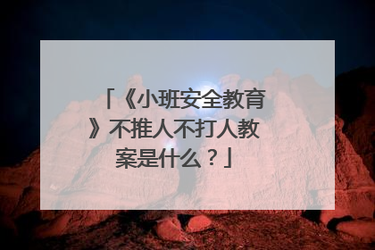 《小班安全教育》不推人不打人教案是什么？