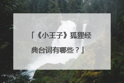 《小王子》狐狸经典台词有哪些?