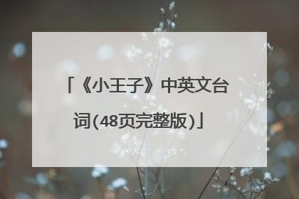 《小王子》中英文台词(48页完整版)