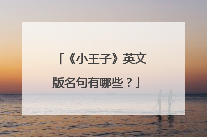 《小王子》英文版名句有哪些?