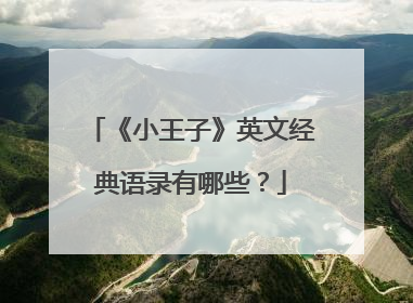 《小王子》英文经典语录有哪些?