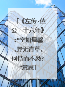 《左传·僖公二十六年》:“室如悬罄,野无青草,何恃而不恐?”意思