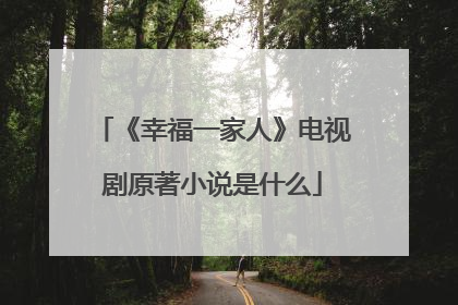 《幸福一家人》电视剧原著小说是什么
