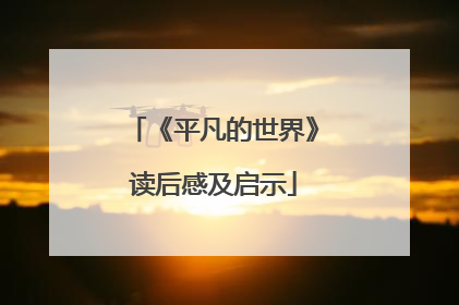 《平凡的世界》读后感及启示