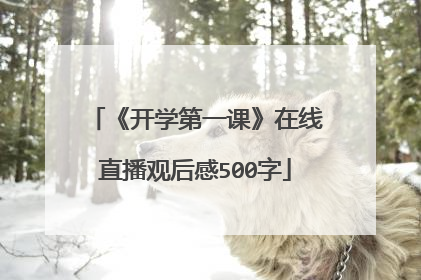 《开学第一课》在线直播观后感500字