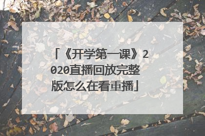 《开学第一课》2020直播回放完整版怎么在看重播