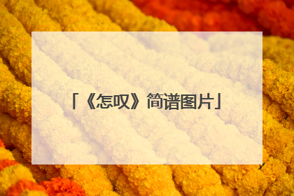 《怎叹》简谱图片