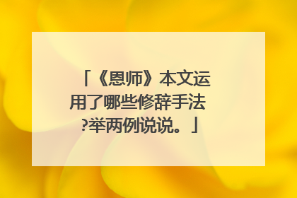 《恩师》本文运用了哪些修辞手法?举两例说说。