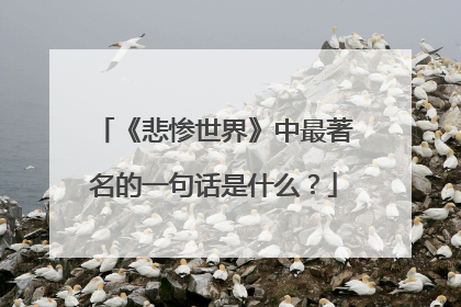 《悲惨世界》中最著名的一句话是什么？