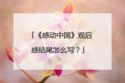 《感动中国》观后感结尾怎么写？