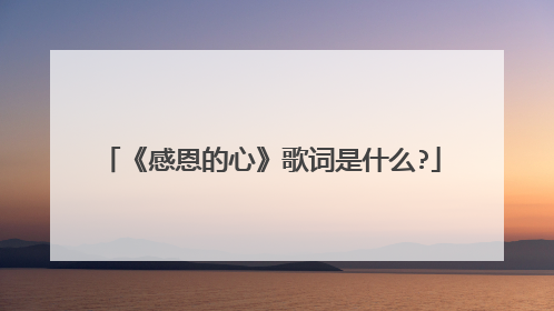 《感恩的心》歌词是什么?