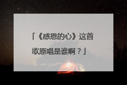 《感恩的心》这首歌原唱是谁啊？