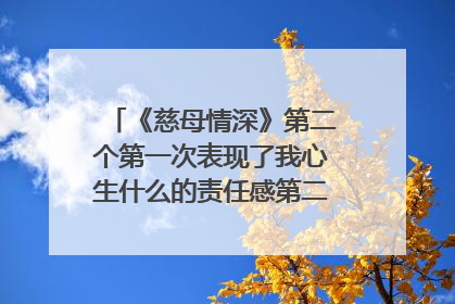《慈母情深》第二个第一次表现了我心生什么的责任感第二个第一次表现了我心生什么的责任感?