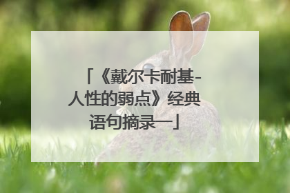 《戴尔卡耐基-人性的弱点》经典语句摘录一