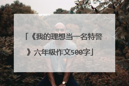 《我的理想当一名特警》六年级作文500字