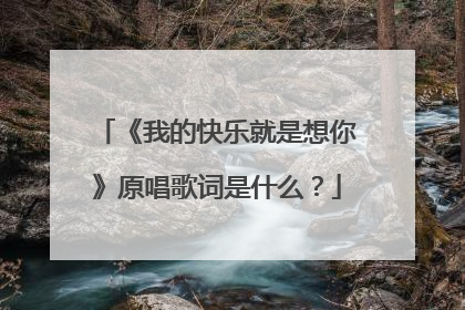 《我的快乐就是想你》原唱歌词是什么?