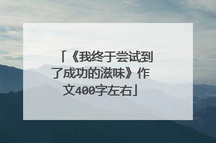 《我终于尝试到了成功的滋味》作文400字左右