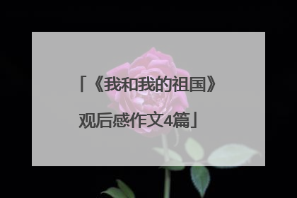 《我和我的祖国》观后感作文4篇